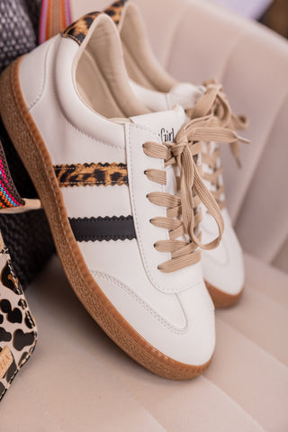Corkys Heads Up Sneaker - White Leopard Combo