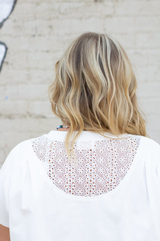 Off White Pintuck Detail Top