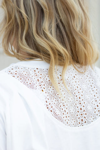 Off White Pintuck Detail Top
