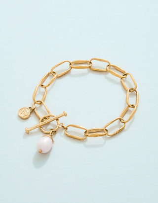 Spartina 449 Splash Collection Bluffton Pearl Toggle Bracelet 7.5"