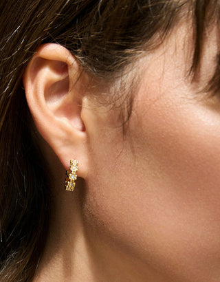 Spartina 449 Splash Collection Floret Hoop Earrings 15mm Crystal