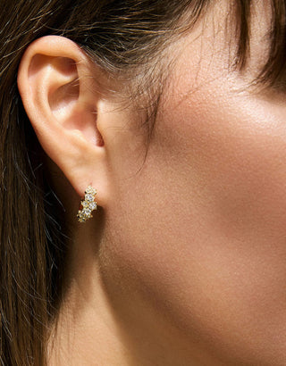 Spartina 449 Champagne Bubbles Hoop Earrings 14mm Crystal