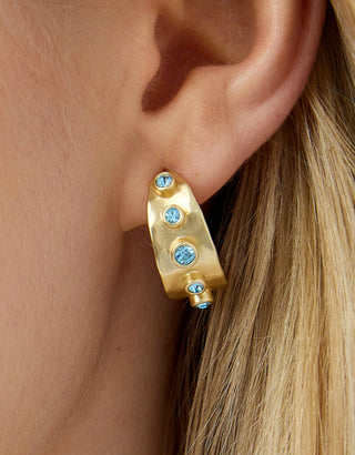 Spartina 449 Estate Petite Hoop Earrings Blue