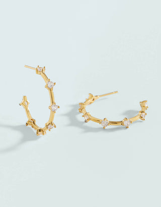 Spartina 449 Splash Collection Spanish Wells Hoop Earrings Crystal - 25mm