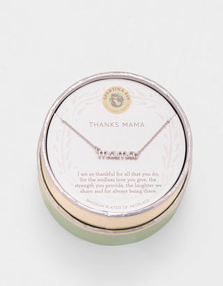 Spartina 449 Sea La Vie Necklace - Thanks Mama/Script (Silver)