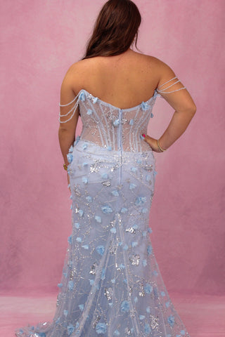 Sherri Hill 57162 - Light Blue Size 12