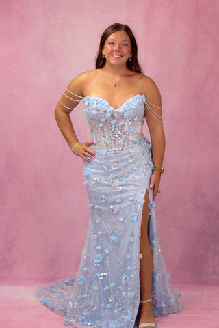 Sherri Hill 57162 - Light Blue Size 12
