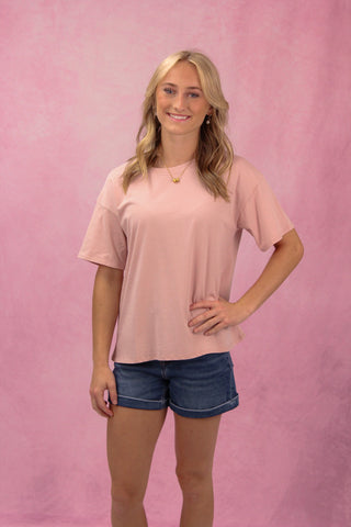 Dusty Pink Boxy Tee
