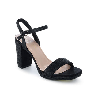 De Blossom Morita-1 Black Shimmer Mid Heel