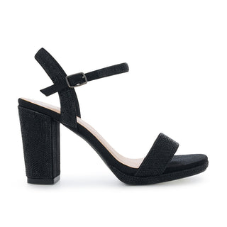 De Blossom Morita-1 Black Shimmer Mid Heel