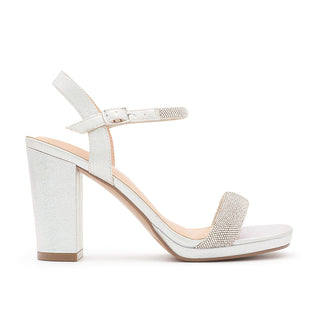 De Blossom MORITA-52 Silver Mid Block Heel