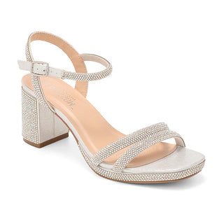 Silver Strappy Low Platform Heel
