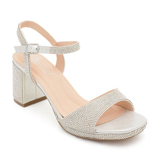 De Blossom NELLY-43 Silver Low Block Heel