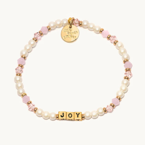 Little Words Project Joy Bracelet (Gold) - Pink/Pearl