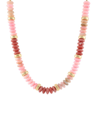Pink/Multi Rondelle Beaded Necklace