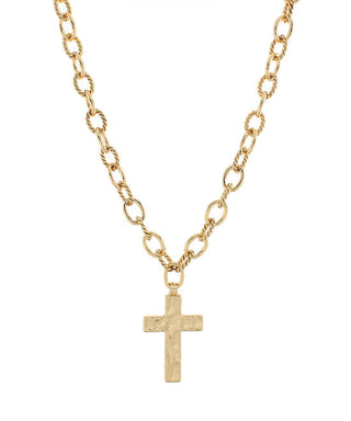 Hammered Gold Pendant Necklace