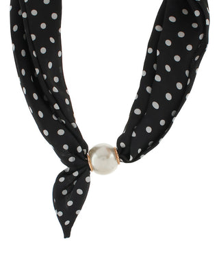 Black Polka Dot Scarf Choker