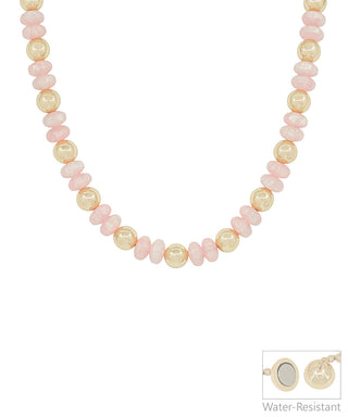 Blush & Gold 10MM Beaded Necklace