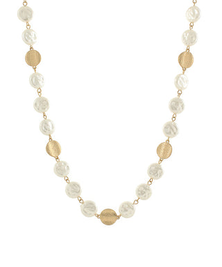 Pearl/Gold Link Necklace