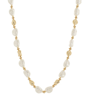 Pearl/Gold Link Necklace