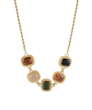 Brown/Olive Mix Stone Necklace