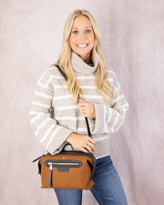 Z Supply Josephine Stripe Sweater - Heather Taupe