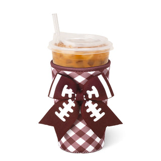 Swig Life Gameday Gingham Maroon Medium Iced Cup Coolie
