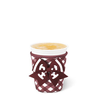Swig Life Gameday Gingham Maroon Small Iced Cup Coolie