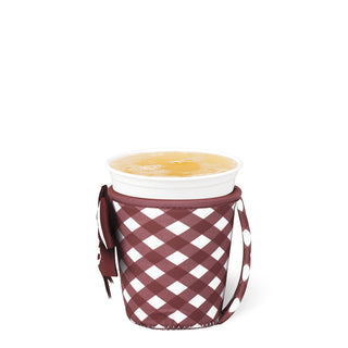 Swig Life Gameday Gingham Maroon Small Iced Cup Coolie