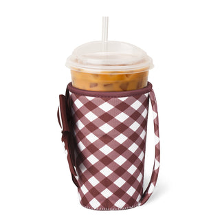 Swig Life Gameday Gingham Maroon Medium Iced Cup Coolie