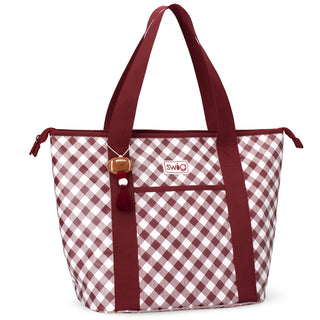 Swig Life Gameday Gingham Maroon Zippi 36 Cooler