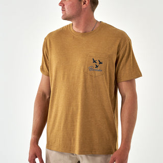 Burlebo Short Sleeve Tee - Duck and Dog - Light Brown