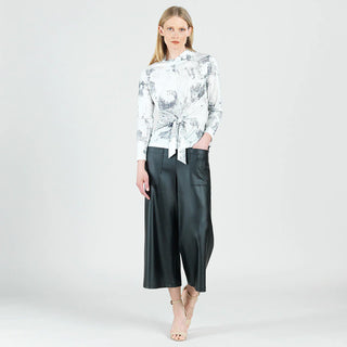 Clara Sunwoo Liquid Leather Front Pocket Gaucho Pants