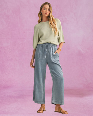 Sage Raglan Sleeve Knit Top