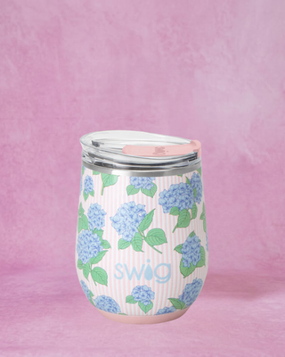 Swig Life Hydrangeas Stemless 12 oz. Wine Tumbler