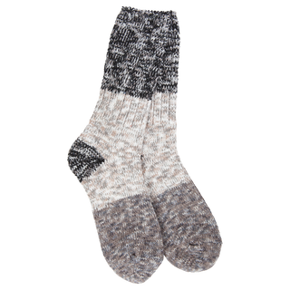 World's Softest Socks Weekend Ragg Crew Colorblock - Stone CB Multi