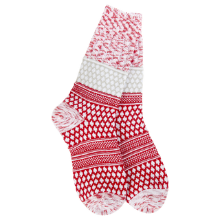 World's Softest Socks Holiday Gallery Textured Crew - Peppermint Multi