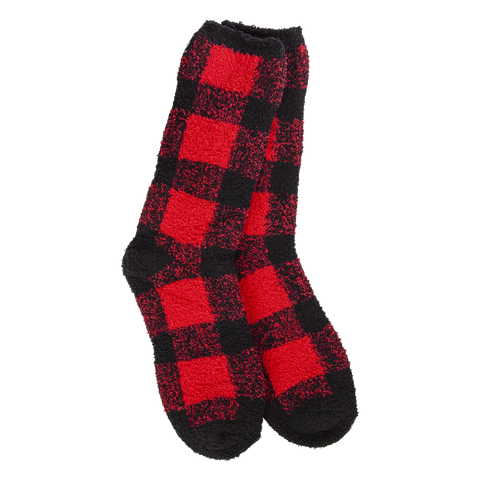 World's Softest Socks Holiday Christmas Cozy Crew Socks - Buffalo Plaid