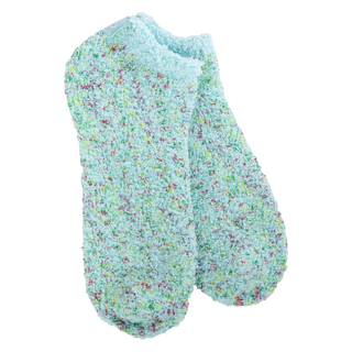 World's Softest Socks Cozy Low Socks - Aqua Blue Confetti