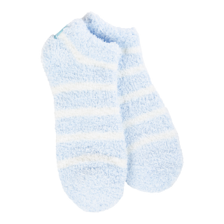 World's Softest Socks Cozy Low Socks - Oxford Blue Stripe