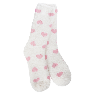 World's Softest Socks Holiday Spring Light Weight Cozy Crew - Up/Down Heart