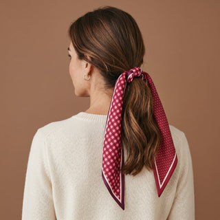 The Darling Effect Twirl & Tie Scarf Accessory - Gingham Burgundy