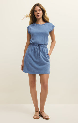 Z Supply Kalani Jersey Denim Mini Dress - Santorini Indigo