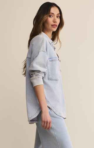 Z Supply All Day Knit Denim Jacket - Washed Indigo