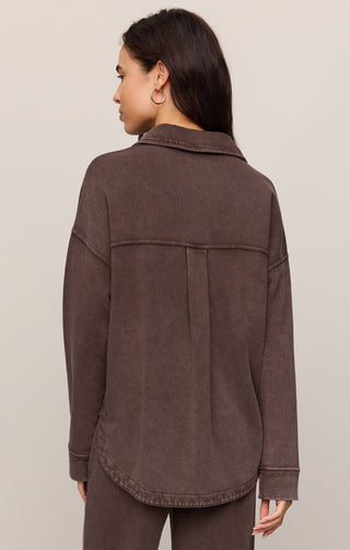Z Supply All Day Knit Jacket - Dark Chocolate