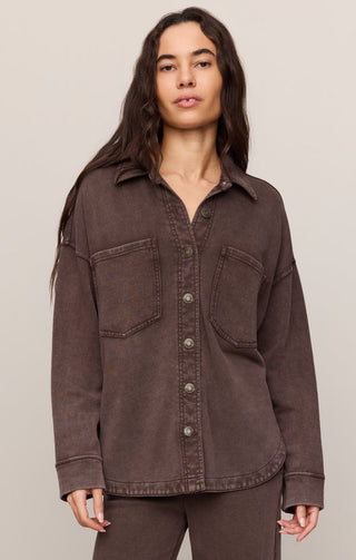 Z Supply All Day Knit Jacket - Dark Chocolate