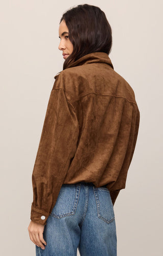 Z Supply Corin Bubble Hem Jacket - Saddle Suede
