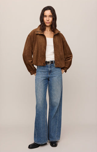Z Supply Corin Bubble Hem Jacket - Saddle Suede