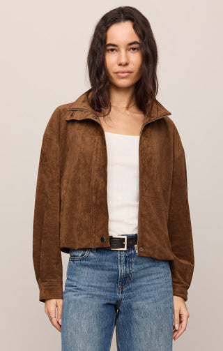 Z Supply Corin Bubble Hem Jacket - Saddle Suede