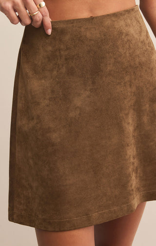 Z Supply Ciera Faux Suede Mini Skirt - Coconut